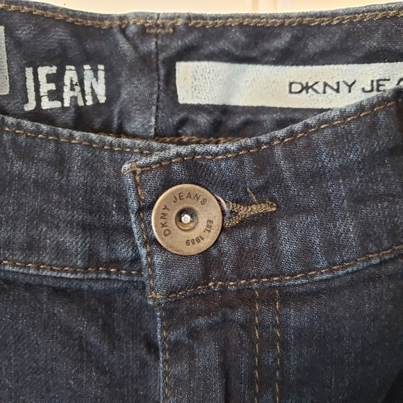 DKNY Madison Jeans Dark Blue Mid Rise Curvy Boot Cut Stretch Y2K Size 8R Blue - Picture 4 of 14
